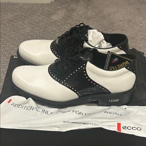 Ecco Men's Two-Tone Black and White Derbys